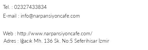 Nar Pansiyon Cafe telefon numaralar, faks, e-mail, posta adresi ve iletiim bilgileri